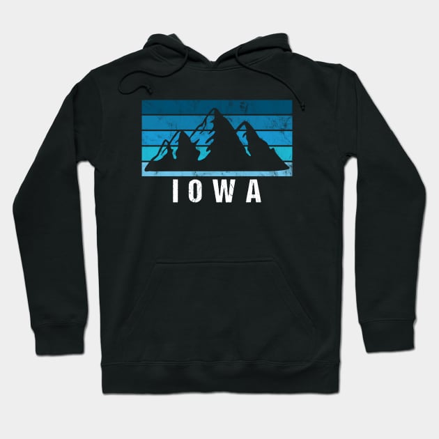 Retro Vintage Iowa USA Hoodie by JKFDesigns